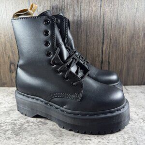 Dr Doc Martens V Jadon II Mono Platform Boots Vegan Black Women 6 Men 5 Side Zip